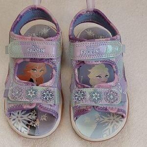 Girls' Purple Disney Frozen Character Sandals Size 10